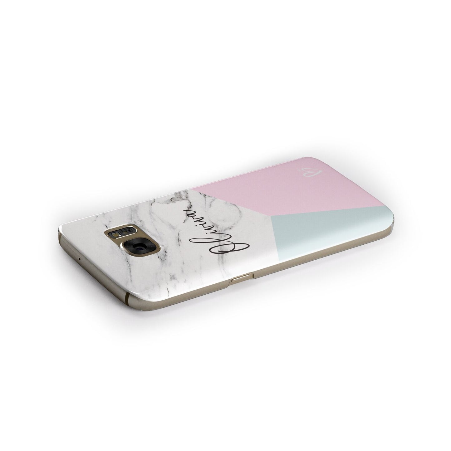 Marble Pink Geometric Personalised Samsung Galaxy Case Side Close Up