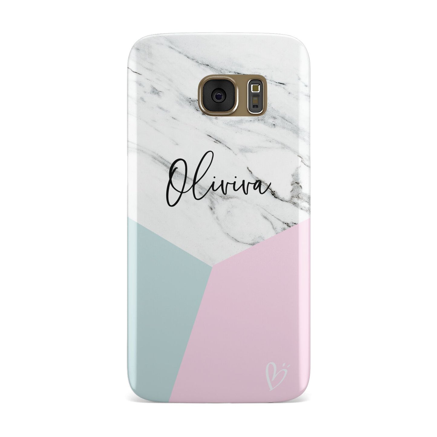 Marble Pink Geometric Personalised Samsung Galaxy Case