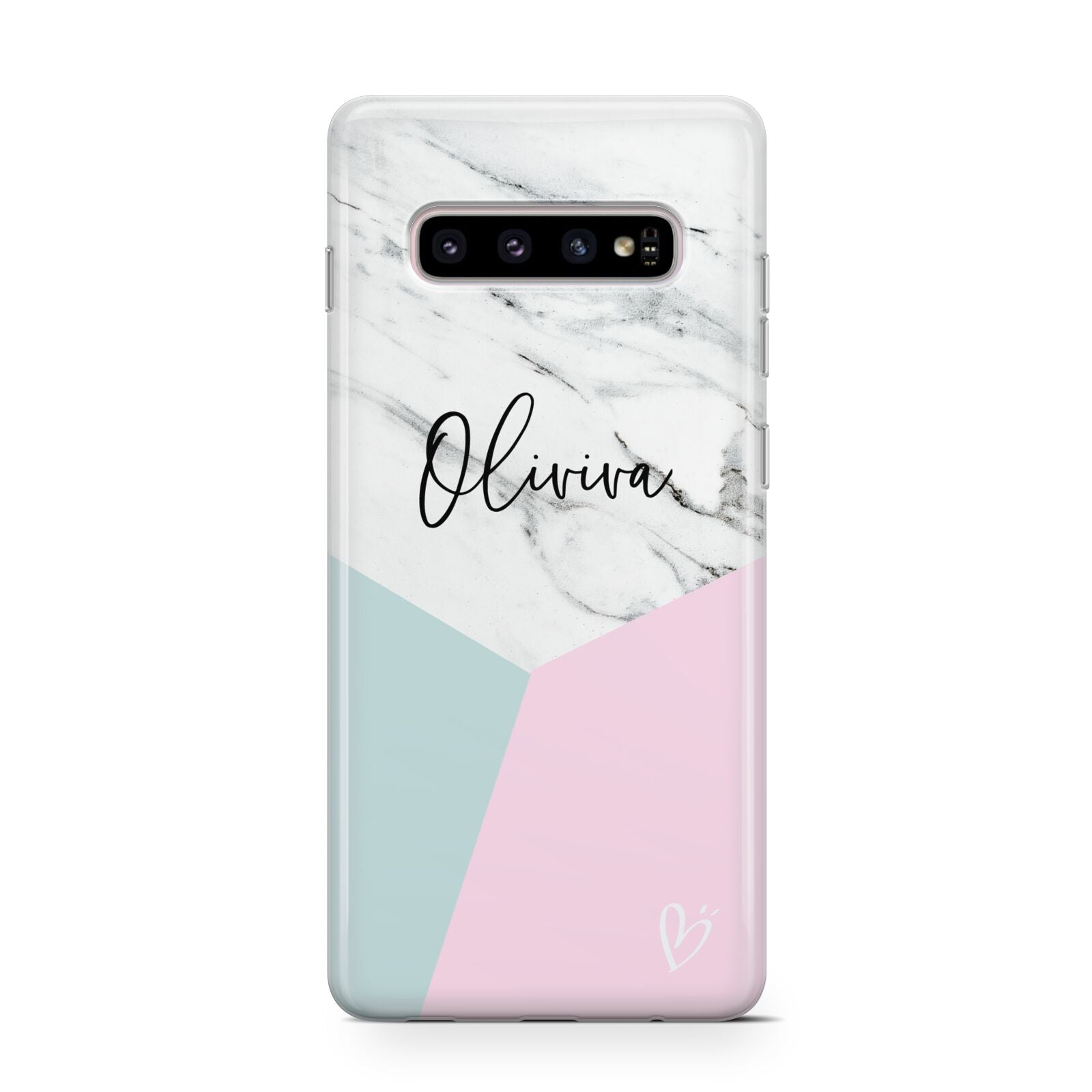 Marble Pink Geometric Personalised Samsung Galaxy S10 Case
