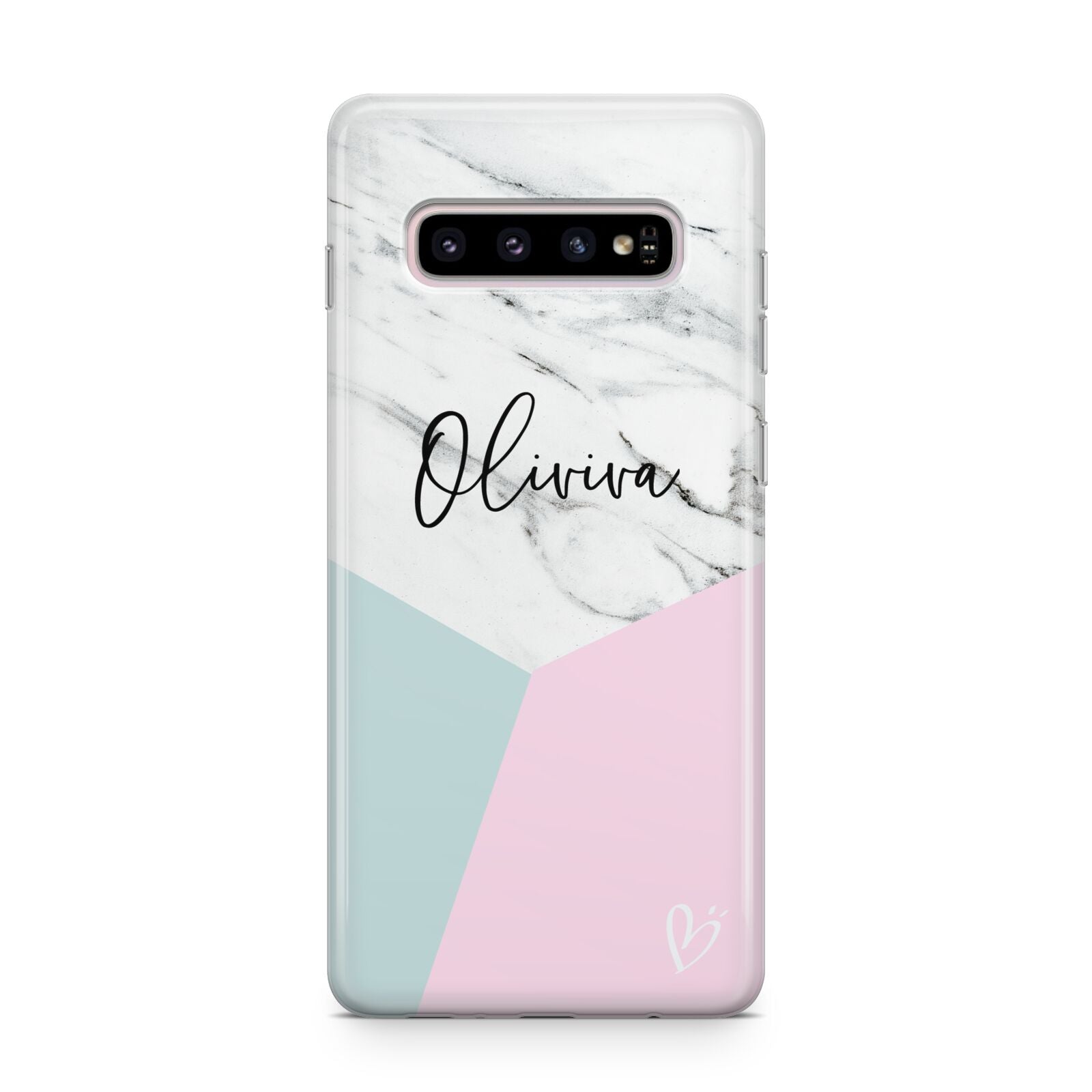 Marble Pink Geometric Personalised Samsung Galaxy S10 Plus Case