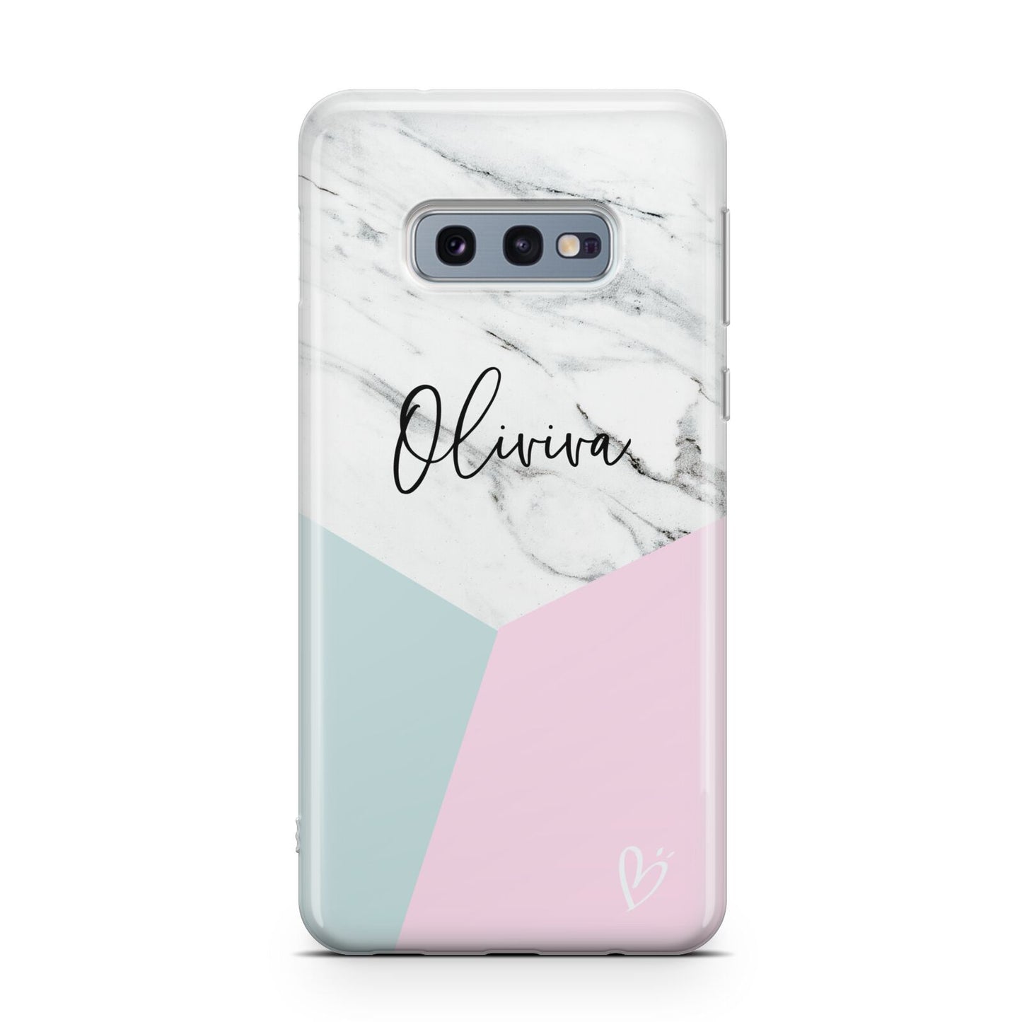 Marble Pink Geometric Personalised Samsung Galaxy S10E Case