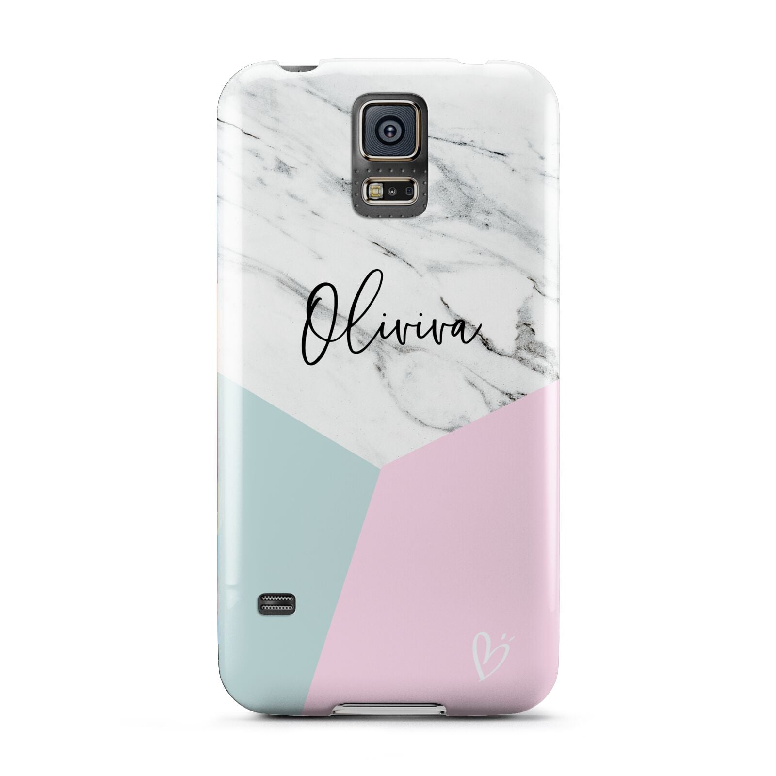 Marble Pink Geometric Personalised Samsung Galaxy S5 Case