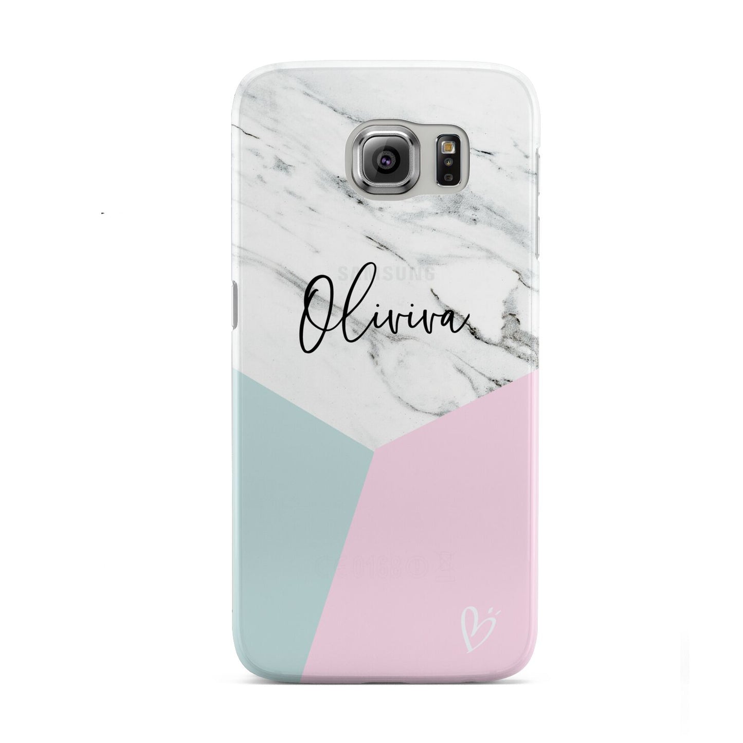 Marble Pink Geometric Personalised Samsung Galaxy S6 Case