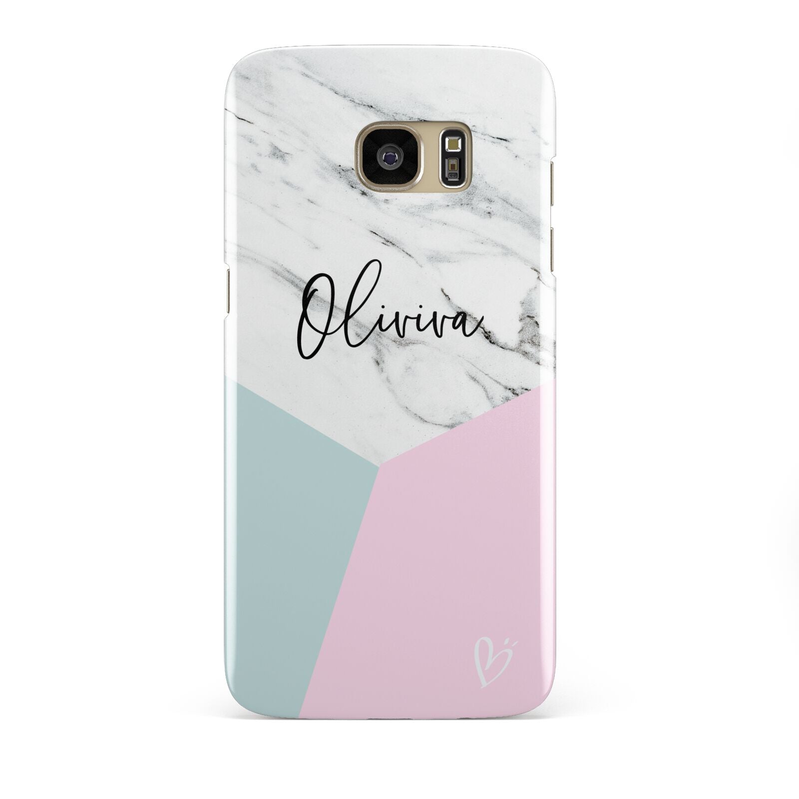 Marble Pink Geometric Personalised Samsung Galaxy S7 Edge Case
