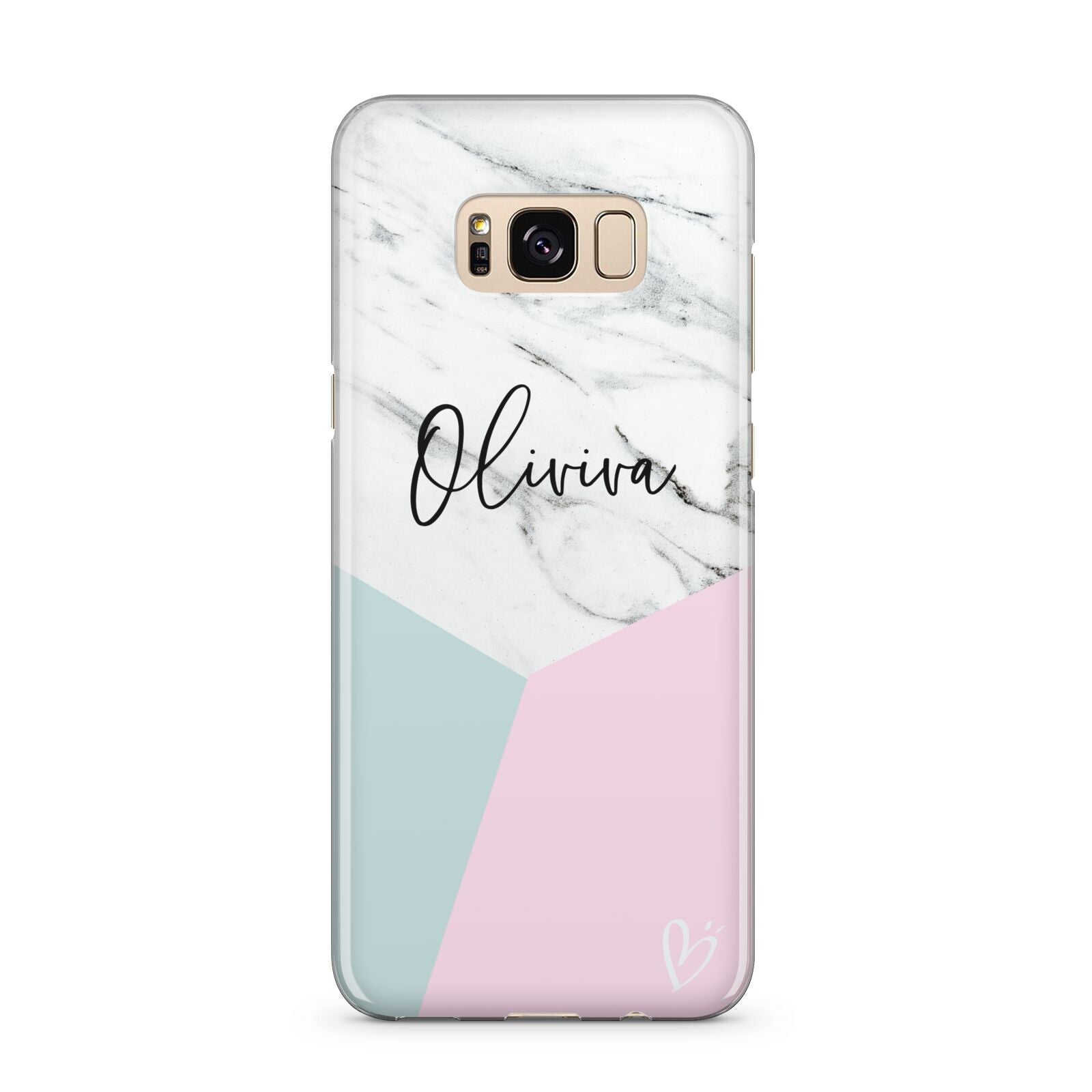 Marble Pink Geometric Personalised Samsung Galaxy S8 Plus Case