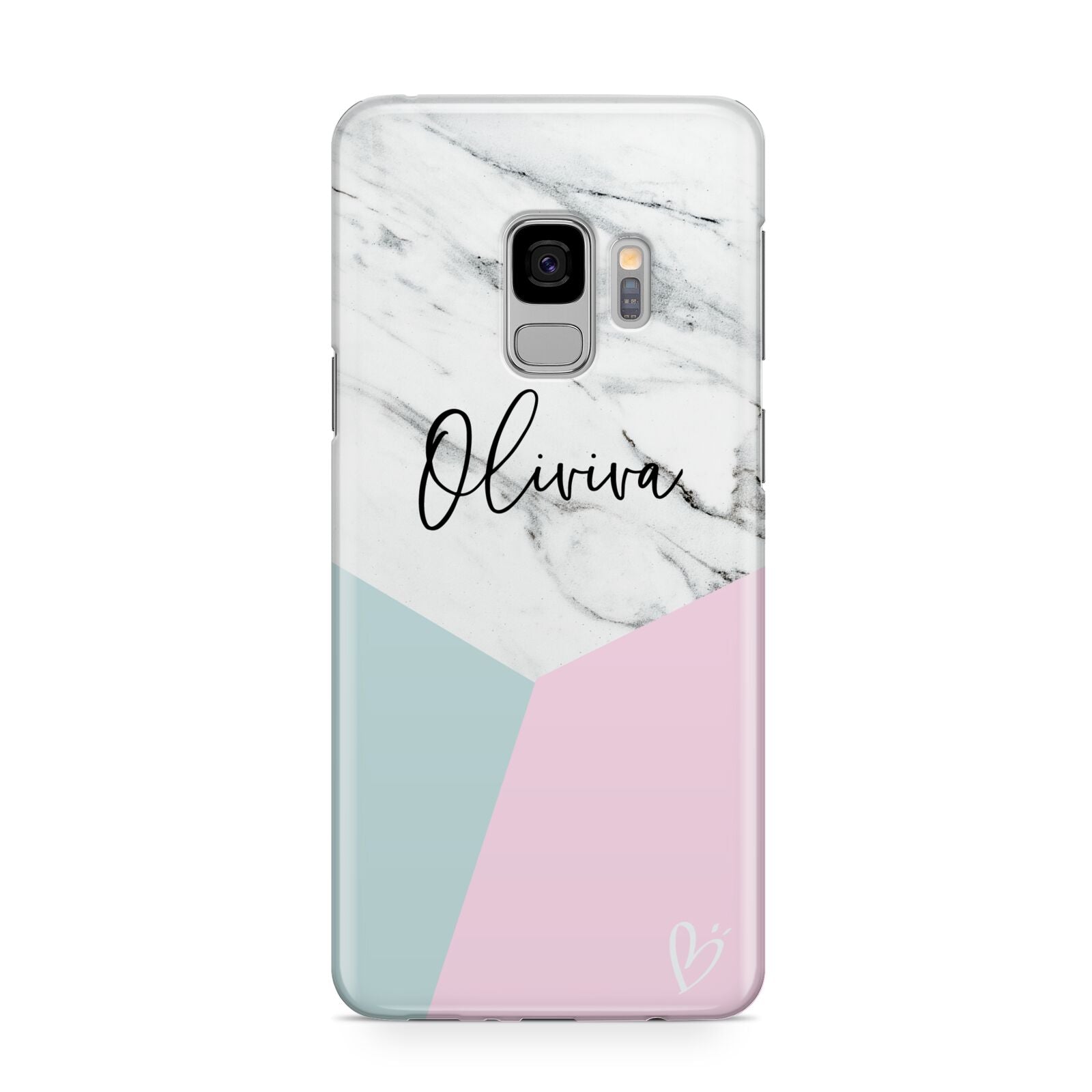 Marble Pink Geometric Personalised Samsung Galaxy S9 Case