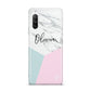 Marble Pink Geometric Personalised Sony Xperia 10 III Case