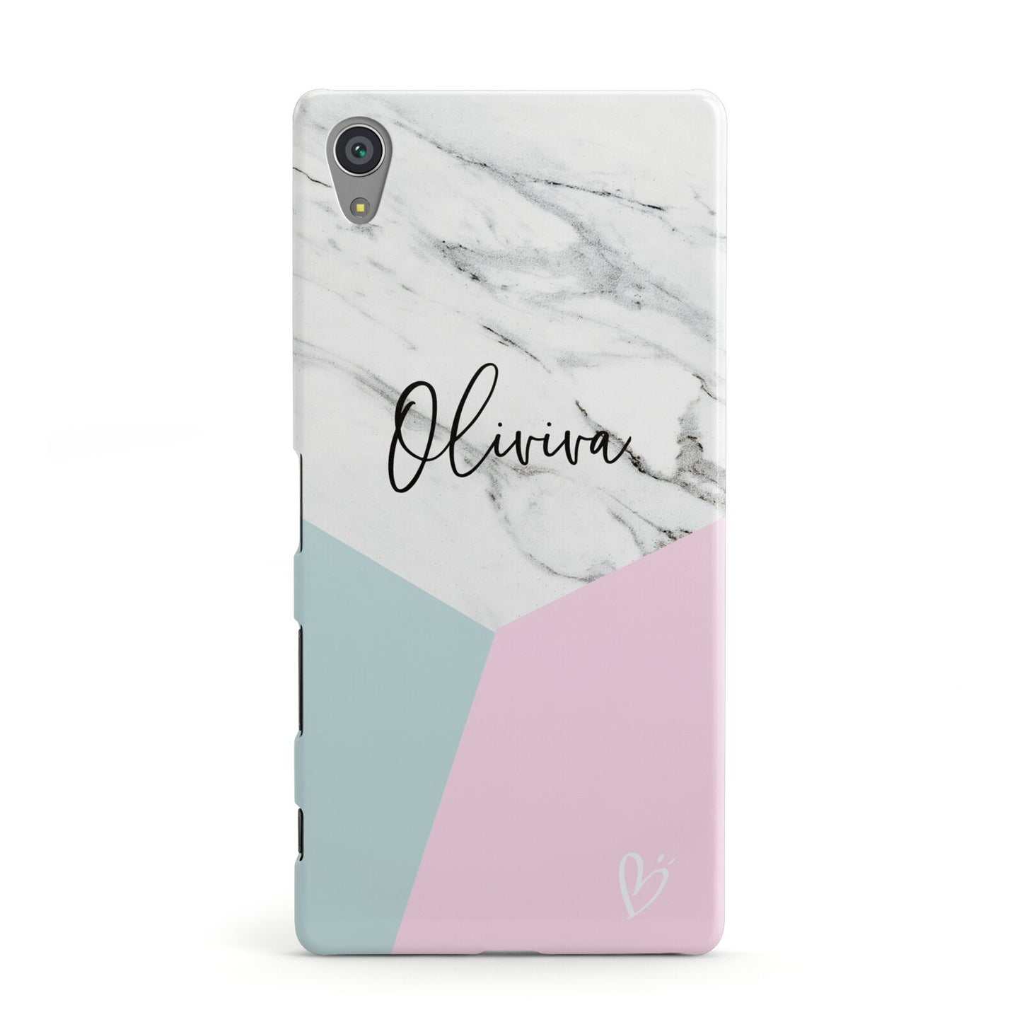 Marble Pink Geometric Personalised Sony Xperia Case