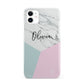 Marble Pink Geometric Personalised iPhone 11 3D Snap Case