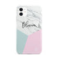 Marble Pink Geometric Personalised iPhone 11 3D Tough Case