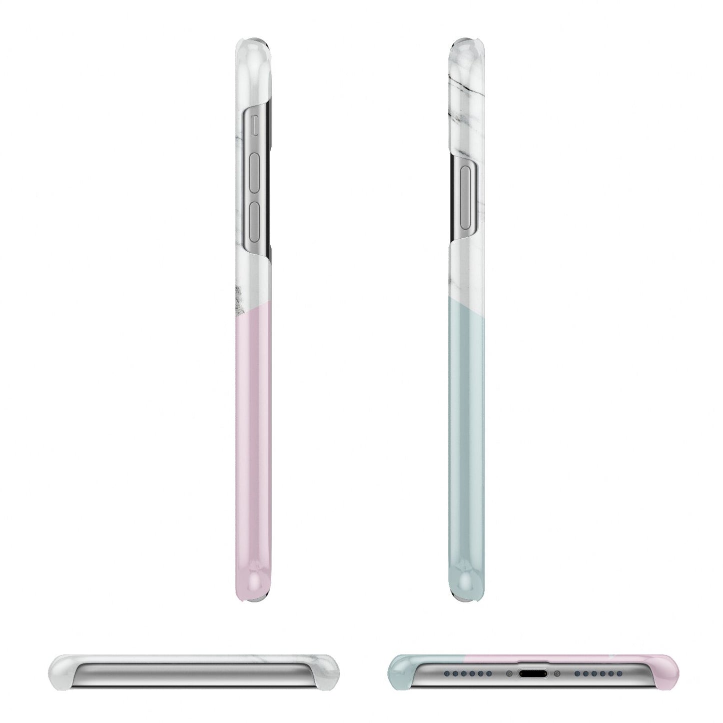 Marble Pink Geometric Personalised iPhone 11 Pro 3D Snap Case Angle Images