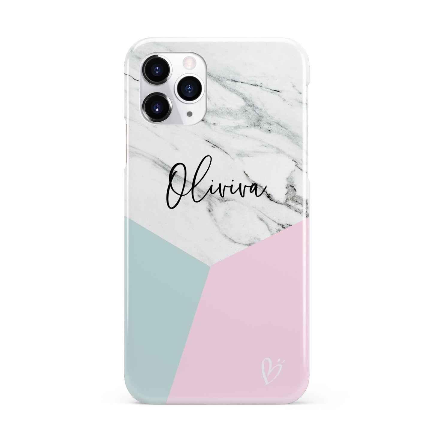 Marble Pink Geometric Personalised iPhone 11 Pro 3D Snap Case