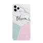 Marble Pink Geometric Personalised iPhone 11 Pro Max 3D Snap Case