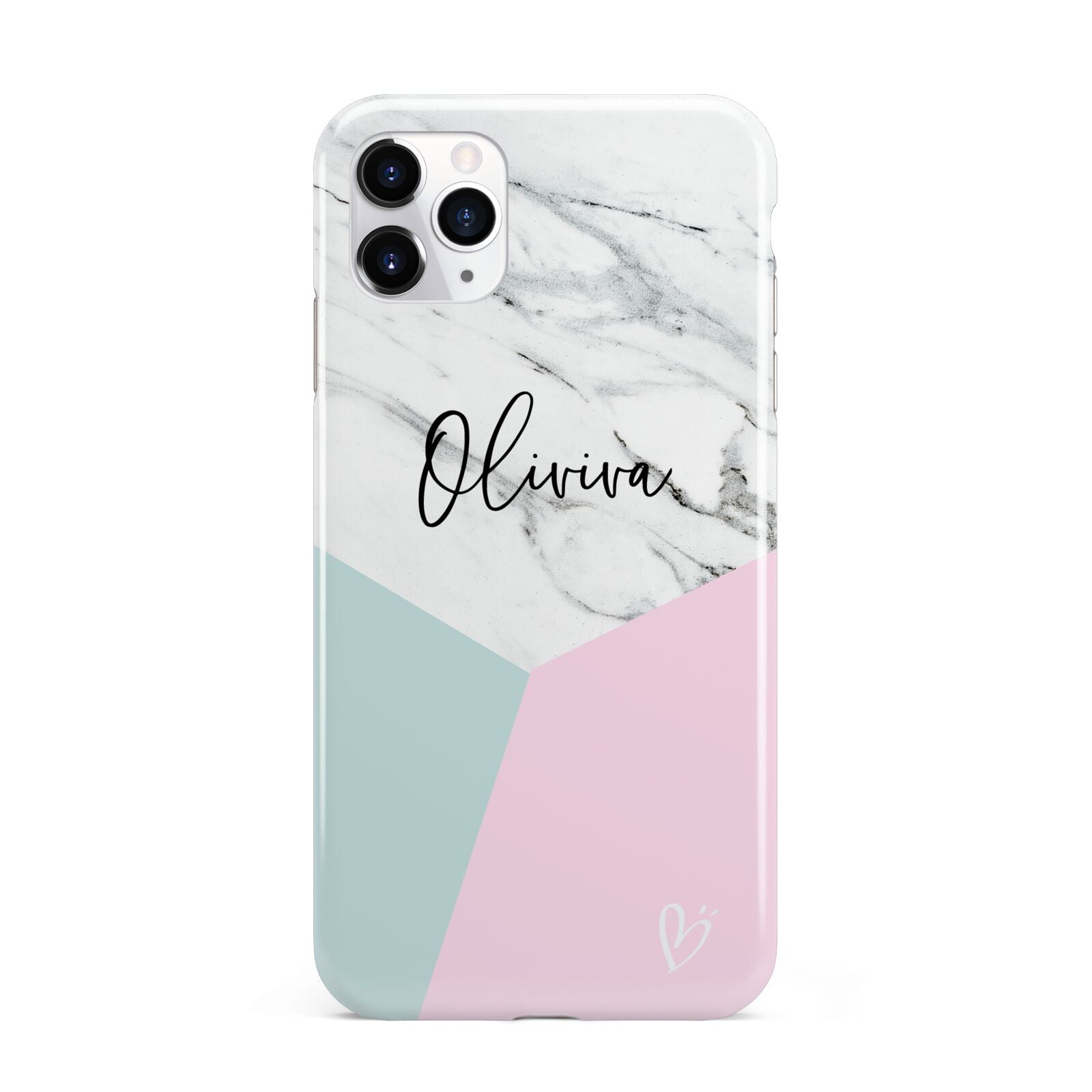 Marble Pink Geometric Personalised iPhone 11 Pro Max 3D Tough Case