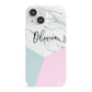 Marble Pink Geometric Personalised iPhone 13 Mini Full Wrap 3D Snap Case