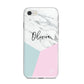 Marble Pink Geometric Personalised iPhone 8 Bumper Case on Silver iPhone