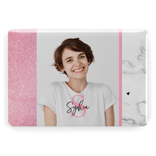 Marble Pink Glitter Photo Custom Apple MacBook Case