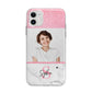 Marble Pink Glitter Photo Custom Apple iPhone 11 in White with Bumper Case