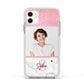 Marble Pink Glitter Photo Custom Apple iPhone 11 in White with White Impact Case