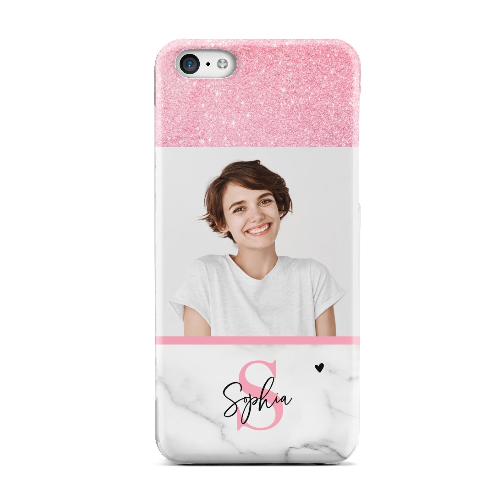 Marble Pink Glitter Photo Custom Apple iPhone 5c Case