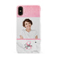 Marble Pink Glitter Photo Custom Apple iPhone XS 3D Snap Case