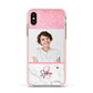 Marble Pink Glitter Photo Custom Apple iPhone Xs Impact Case Pink Edge on Gold Phone