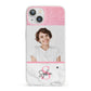 Marble Pink Glitter Photo Custom iPhone 13 Clear Bumper Case