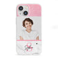 Marble Pink Glitter Photo Custom iPhone 13 Mini Clear Bumper Case
