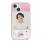 Marble Pink Glitter Photo Custom iPhone 13 Mini TPU Impact Case with Pink Edges