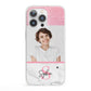 Marble Pink Glitter Photo Custom iPhone 13 Pro Clear Bumper Case