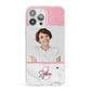 Marble Pink Glitter Photo Custom iPhone 13 Pro Max Clear Bumper Case