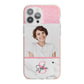 Marble Pink Glitter Photo Custom iPhone 13 Pro Max TPU Impact Case with Pink Edges