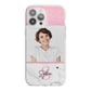 Marble Pink Glitter Photo Custom iPhone 13 Pro Max TPU Impact Case with White Edges