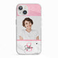 Marble Pink Glitter Photo Custom iPhone 13 TPU Impact Case with White Edges
