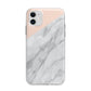 Marble Pink White Grey Apple iPhone 11 in White with Bumper Case