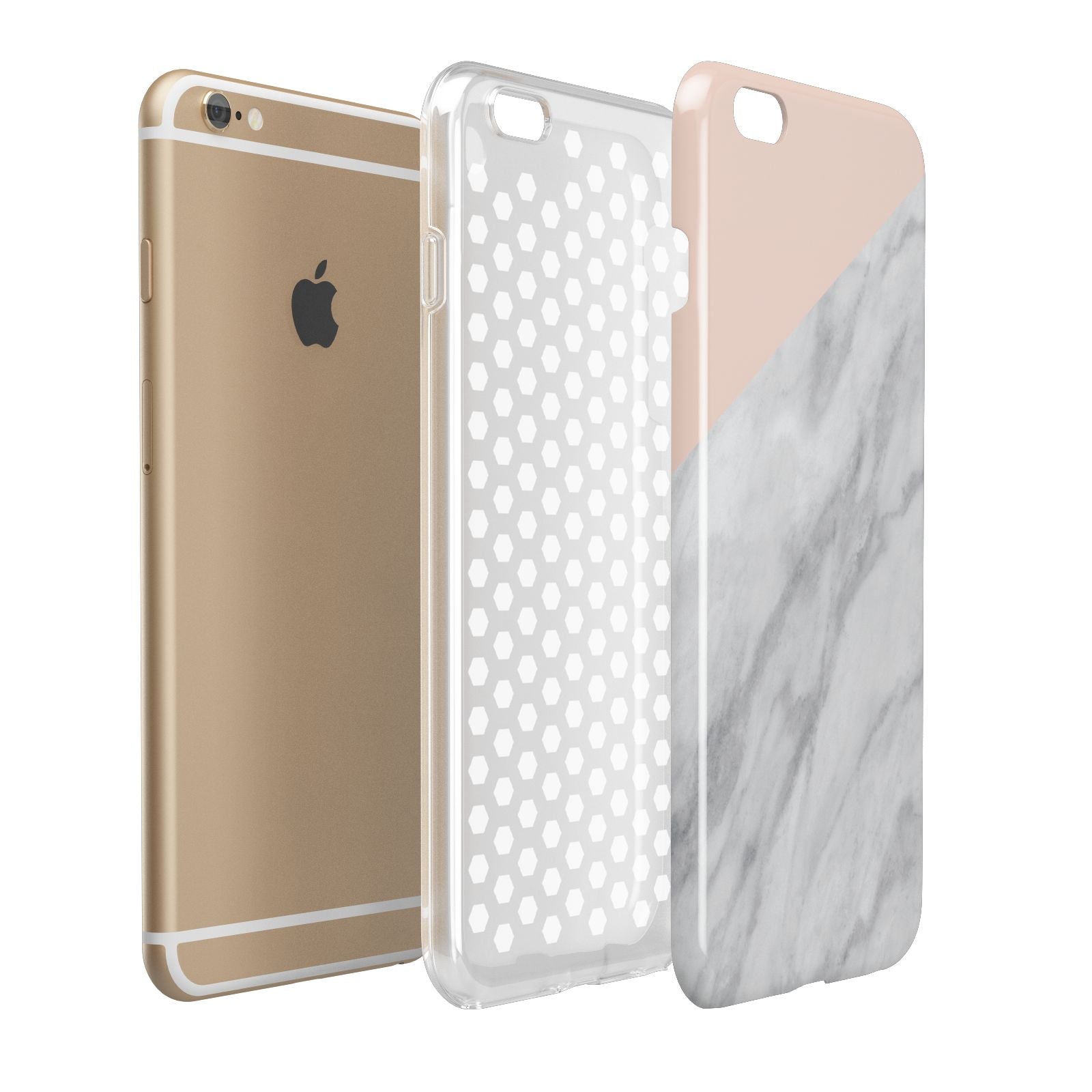 Marble Pink White Grey Apple iPhone 6 Plus 3D Tough Case