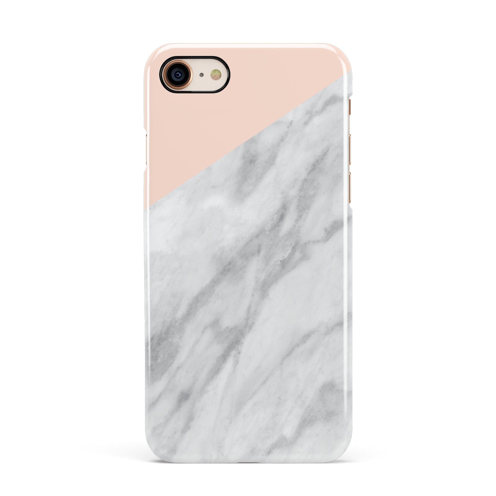 Marble Pink White Grey Apple iPhone 7 8 3D Snap Case