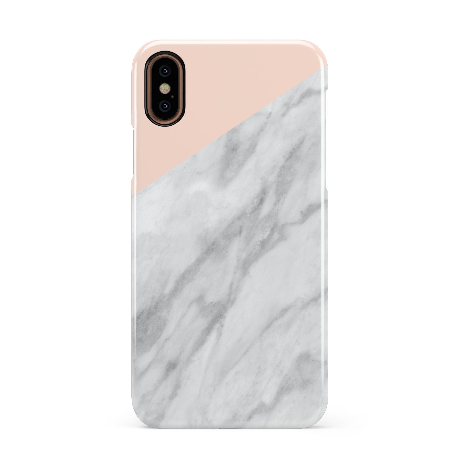 Marble Pink White Grey Apple iPhone XS 3D Snap Case