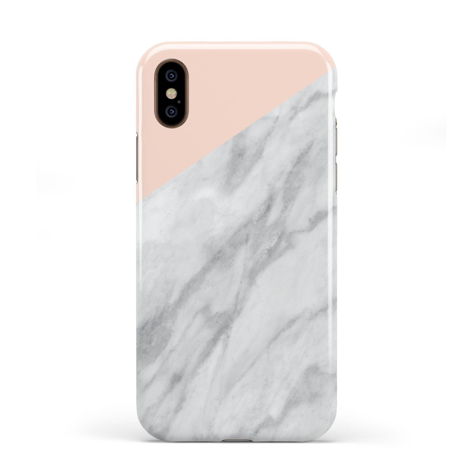 Marble Pink White Grey Apple iPhone XS 3D Tough