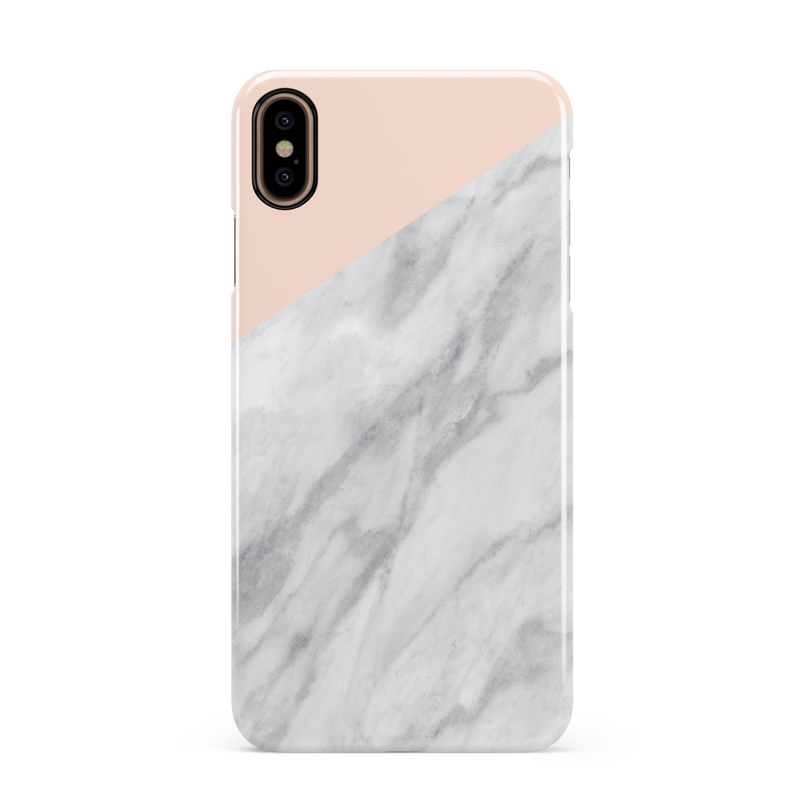 Marble Pink White Grey Apple iPhone Xs Max 3D Snap Case