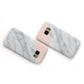 Marble Pink White Grey Samsung Galaxy Case Flat Overview