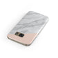 Marble Pink White Grey Samsung Galaxy Case Front Close Up