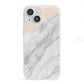 Marble Pink White Grey iPhone 13 Mini Clear Bumper Case