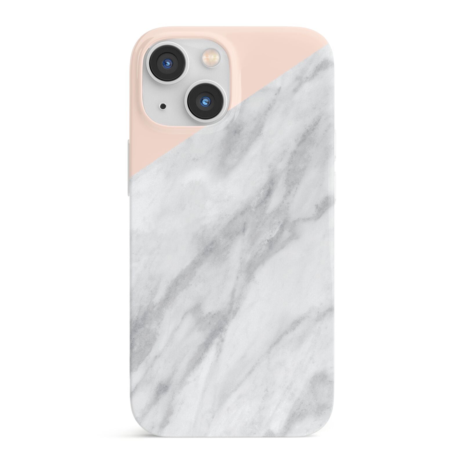 Marble Pink White Grey iPhone 13 Mini Full Wrap 3D Snap Case