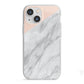 Marble Pink White Grey iPhone 13 Mini TPU Impact Case with White Edges