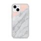 Marble Pink White Grey iPhone 14 Clear Tough Case Starlight