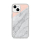 Marble Pink White Grey iPhone 14 Glitter Tough Case Starlight