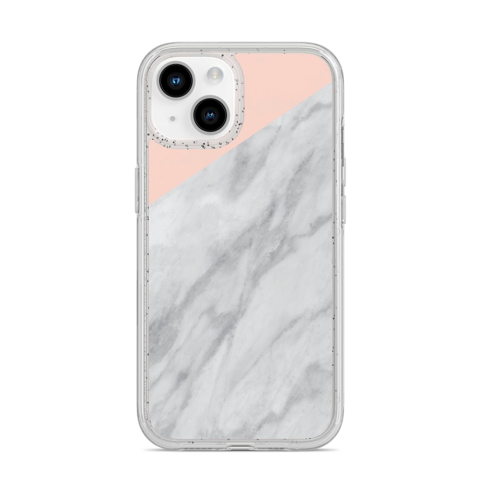 Marble Pink White Grey iPhone 14 Glitter Tough Case Starlight