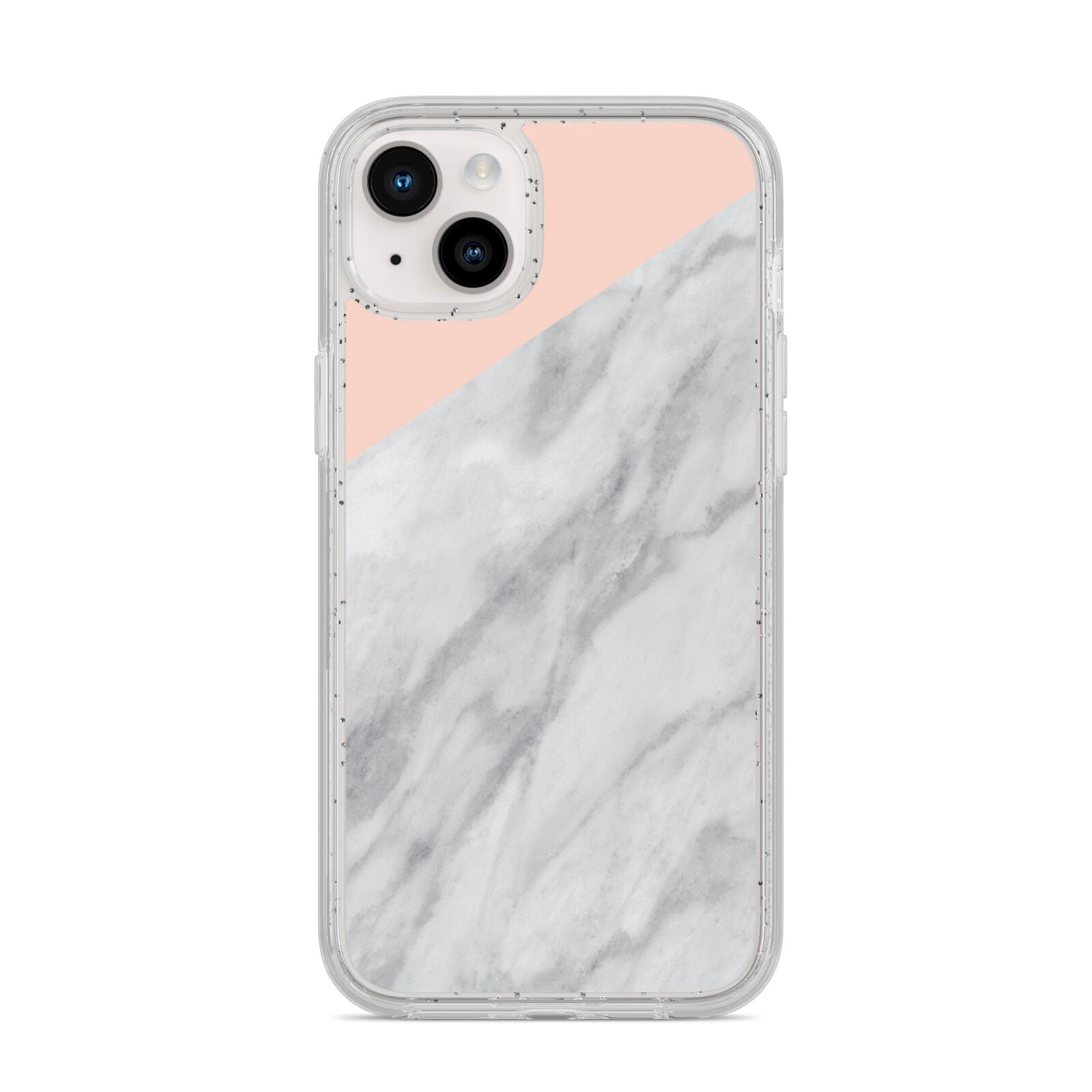 Marble Pink White Grey iPhone 14 Plus Glitter Tough Case Starlight
