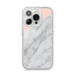 Marble Pink White Grey iPhone 14 Pro Glitter Tough Case Silver